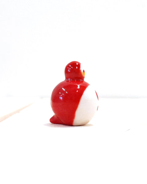 Birbauble Ceramic Art Toy [BB23.012: Classic Red, Just over 1" Body Diameter]