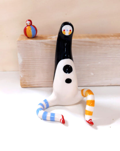 goatPIERROT Ceramic Art Toy [23.001: Largest Longestbirdman with Socks]