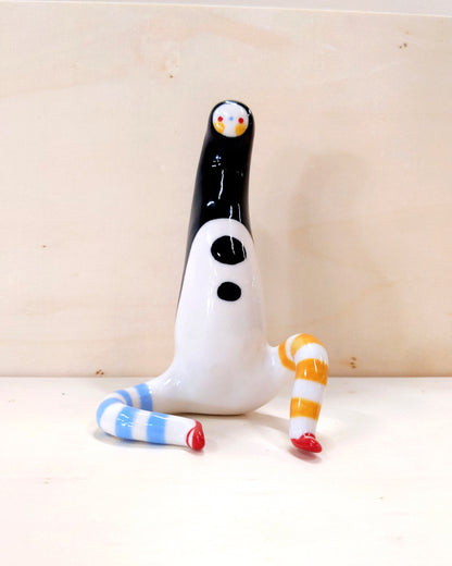 goatPIERROT Ceramic Art Toy [23.001: Largest Longestbirdman with Socks]