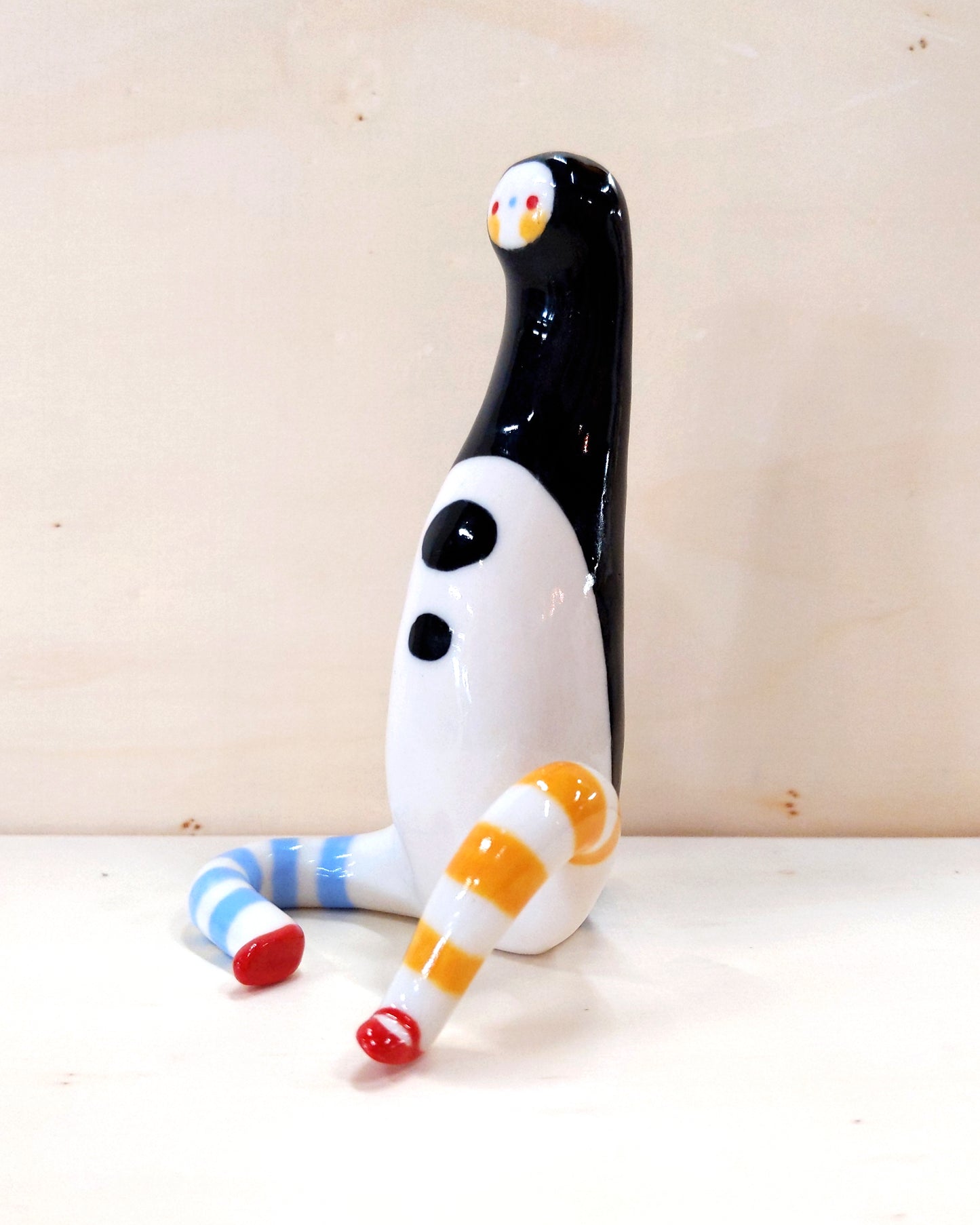 goatPIERROT Ceramic Art Toy [23.001: Largest Longestbirdman with Socks]