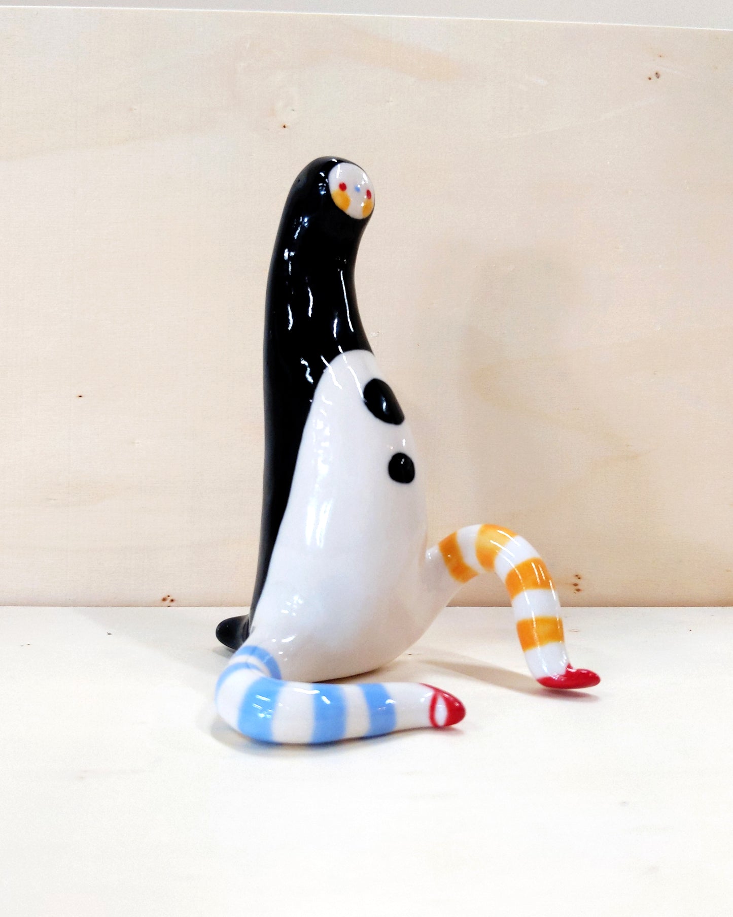 goatPIERROT Ceramic Art Toy [23.001: Largest Longestbirdman with Socks]