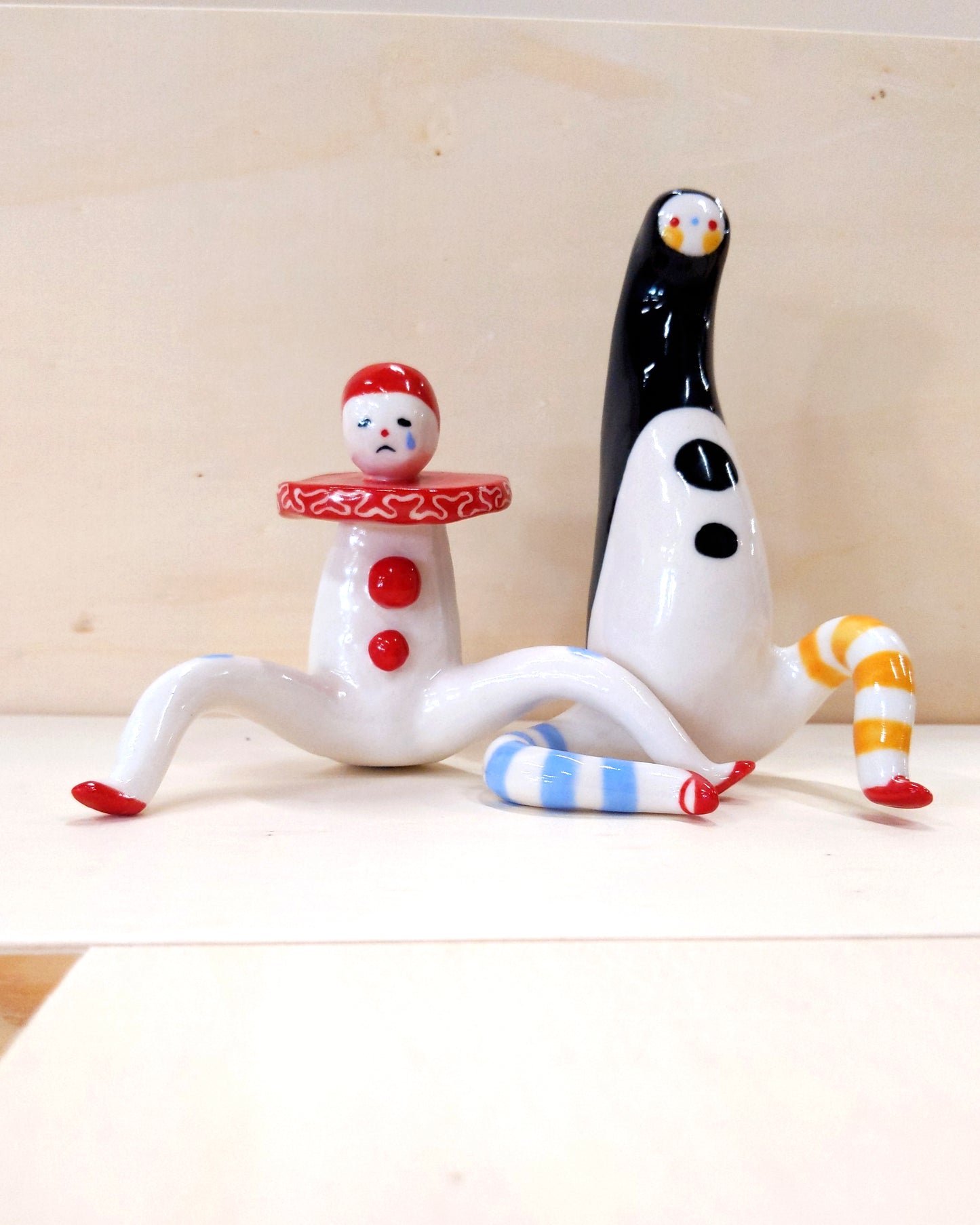 goatPIERROT Ceramic Art Toy [23.001: Largest Longestbirdman with Socks]