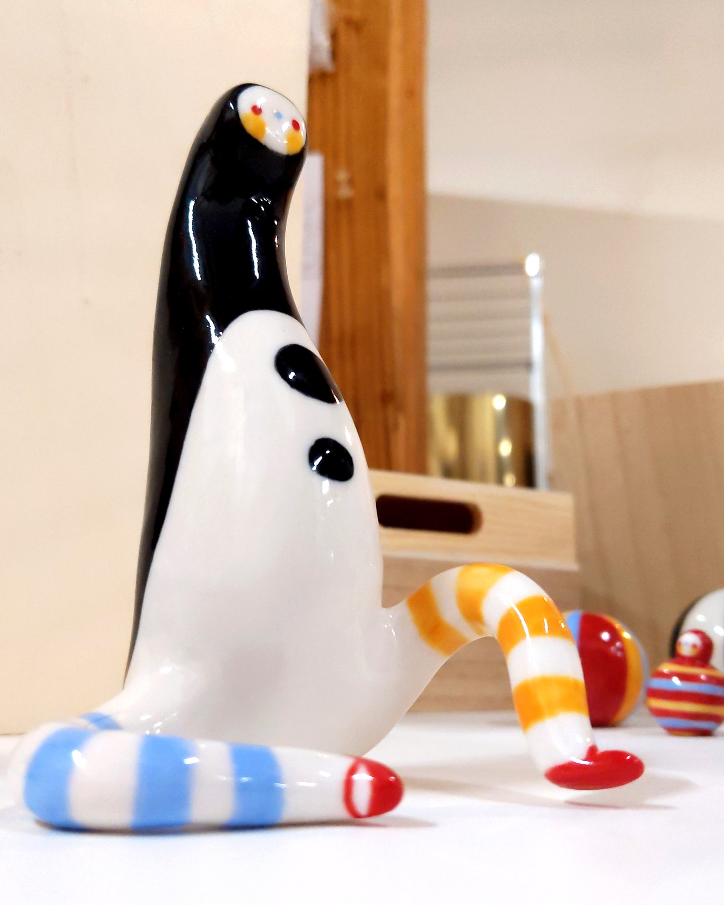 goatPIERROT Ceramic Art Toy [23.001: Largest Longestbirdman with Socks]