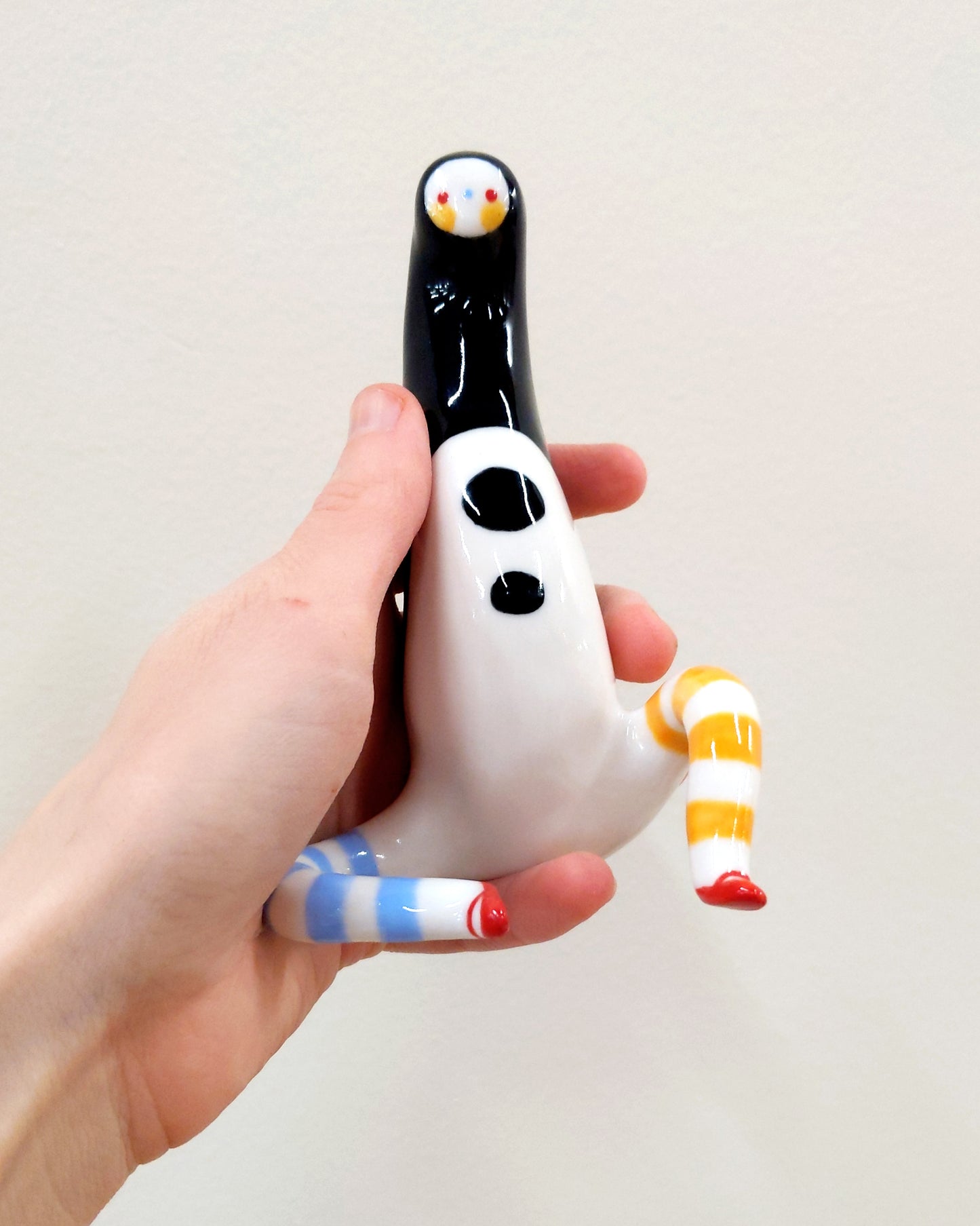 goatPIERROT Ceramic Art Toy [23.001: Largest Longestbirdman with Socks]