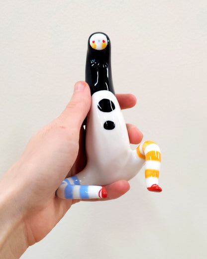 goatPIERROT Ceramic Art Toy [23.001: Largest Longestbirdman with Socks]