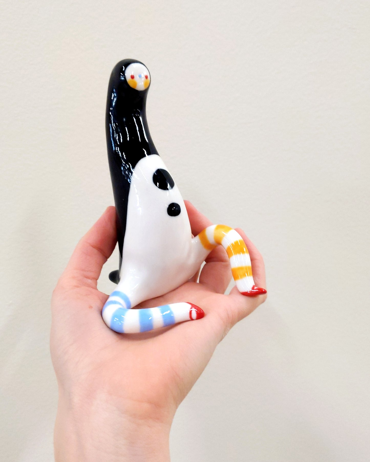 goatPIERROT Ceramic Art Toy [23.001: Largest Longestbirdman with Socks]