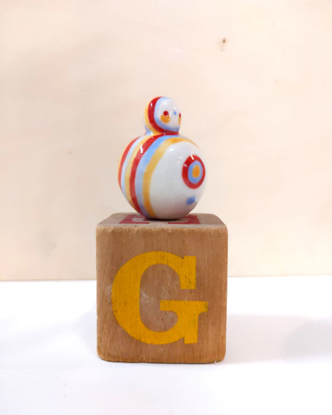 goatPIERROT Ceramic Art Toy [Birbauble BB23.026: Primary Stripe, Light Blue - SECOND]