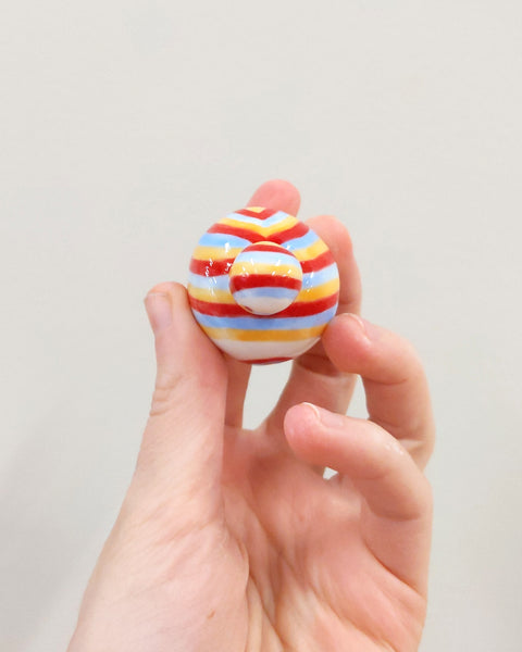goatPIERROT Ceramic Art Toy [Birbauble BB23.026: Primary Stripe, Light Blue - SECOND]