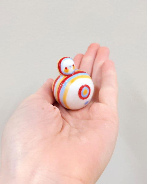 goatPIERROT Ceramic Art Toy [Birbauble BB23.026: Primary Stripe, Light Blue - SECOND]