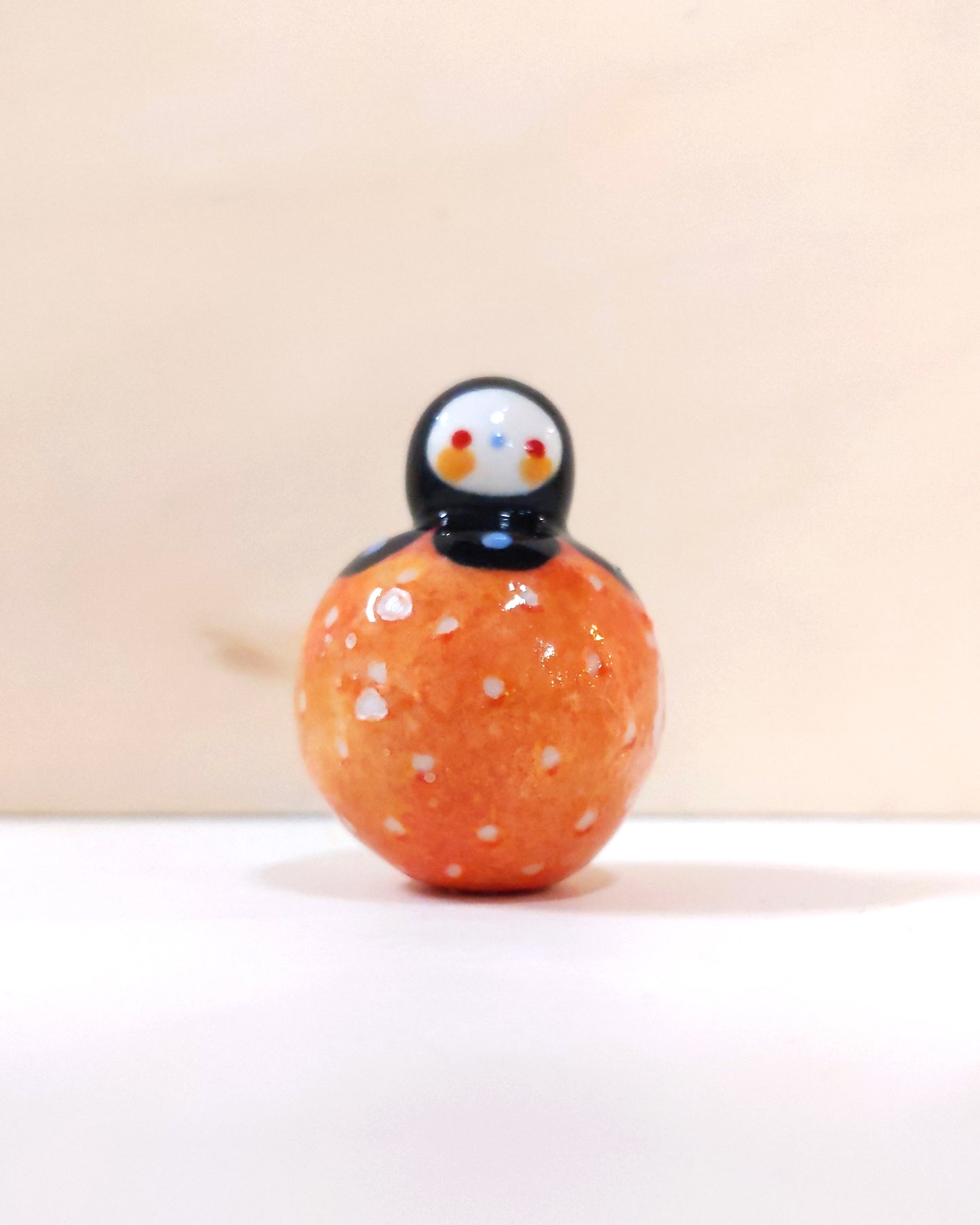 goatPIERROT Ceramic Art Toy [Birbauble BB23.029: Black Flower Golden Strawberry - SECOND]