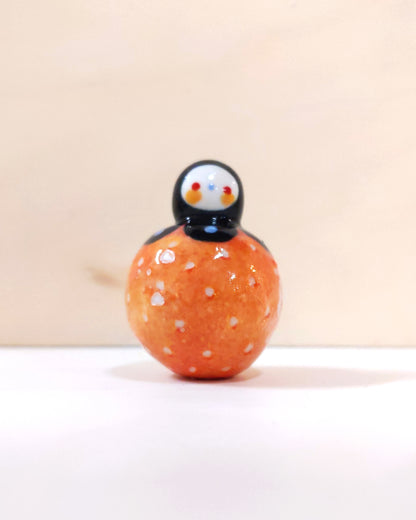 goatPIERROT Ceramic Art Toy [Birbauble BB23.029: Black Flower Golden Strawberry - SECOND]