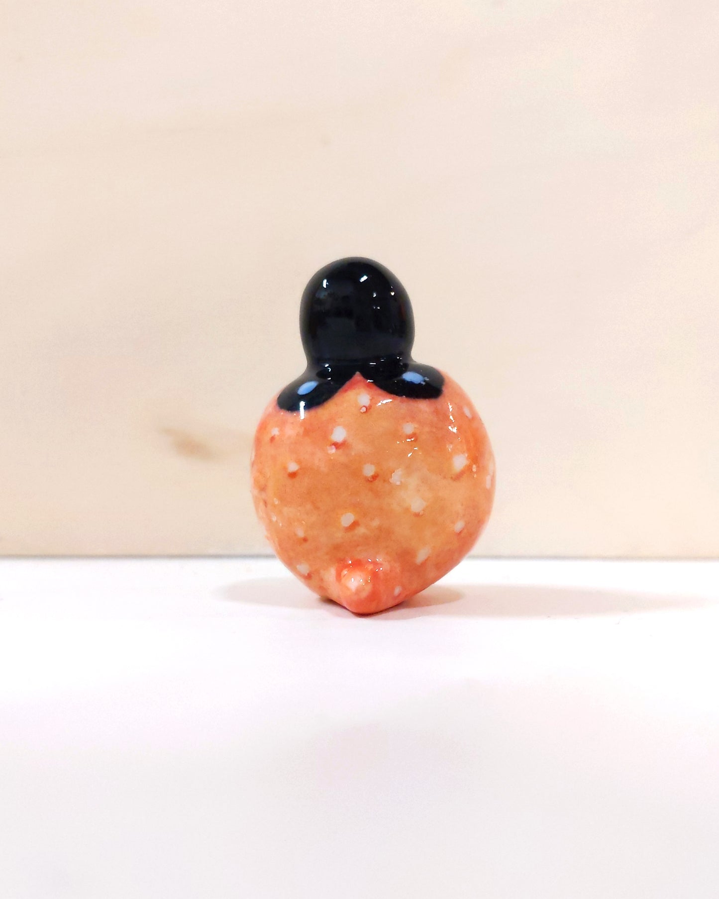 goatPIERROT Ceramic Art Toy [Birbauble BB23.029: Black Flower Golden Strawberry - SECOND]