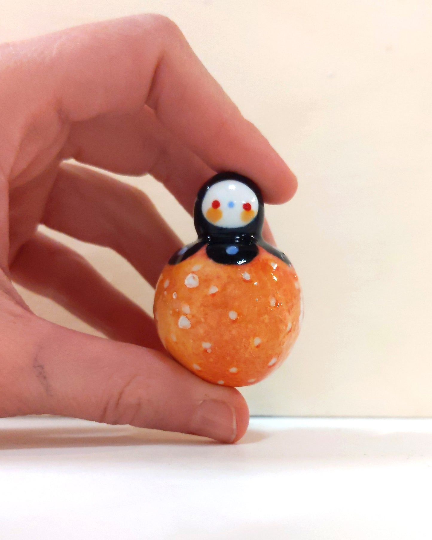 goatPIERROT Ceramic Art Toy [Birbauble BB23.029: Black Flower Golden Strawberry - SECOND]