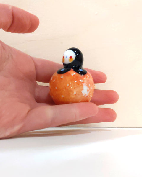 goatPIERROT Ceramic Art Toy [Birbauble BB23.029: Black Flower Golden Strawberry - SECOND]