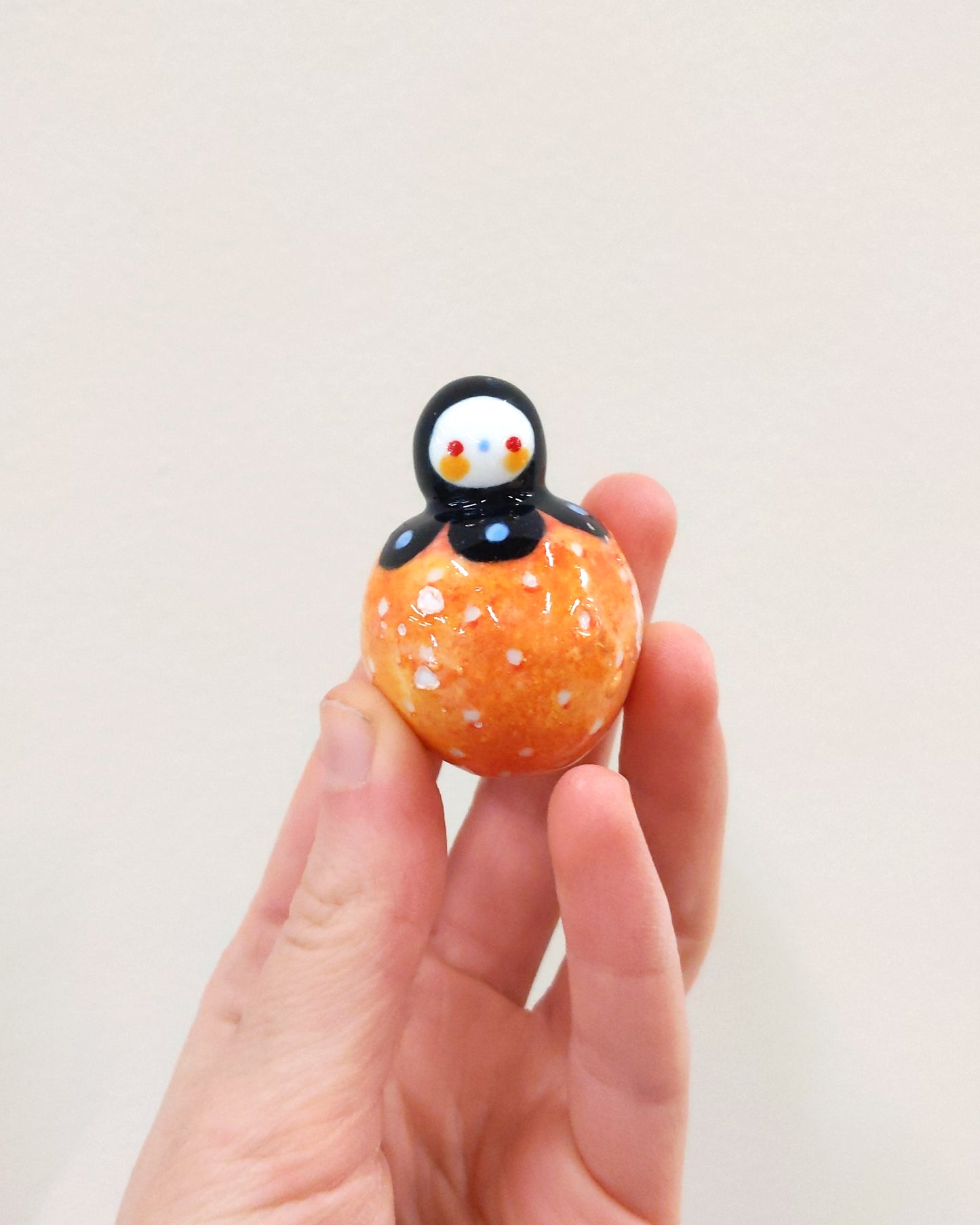 goatPIERROT Ceramic Art Toy [Birbauble BB23.029: Black Flower Golden Strawberry - SECOND]