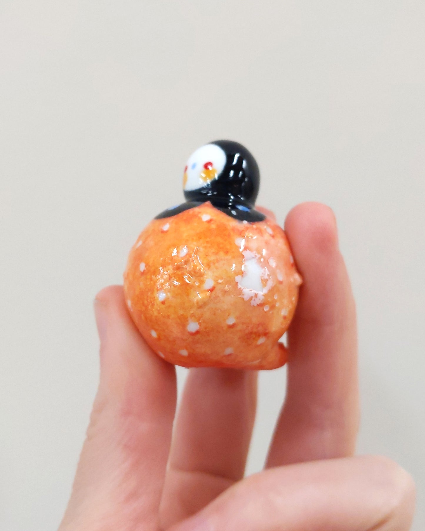 goatPIERROT Ceramic Art Toy [Birbauble BB23.029: Black Flower Golden Strawberry - SECOND]