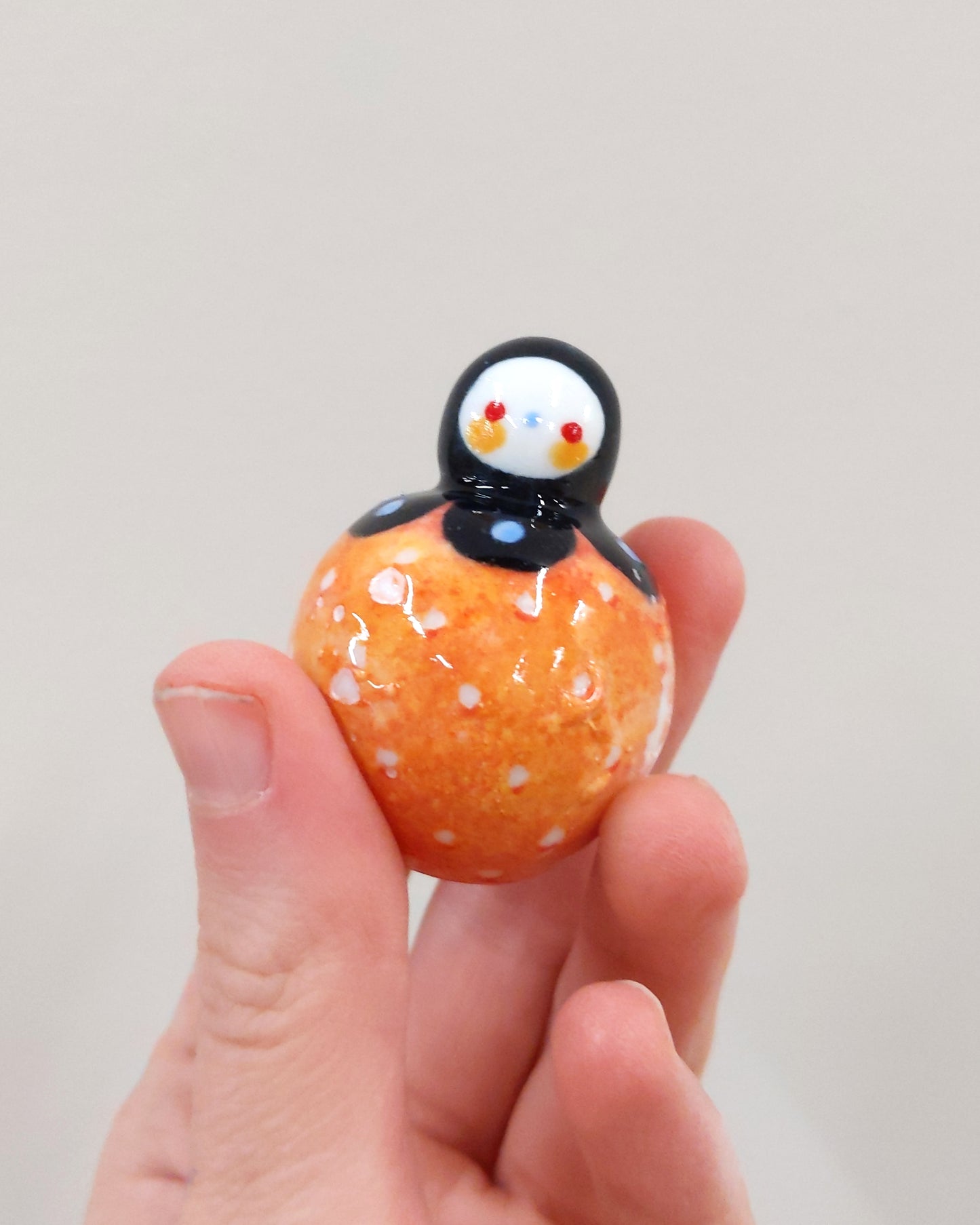 goatPIERROT Ceramic Art Toy [Birbauble BB23.029: Black Flower Golden Strawberry - SECOND]