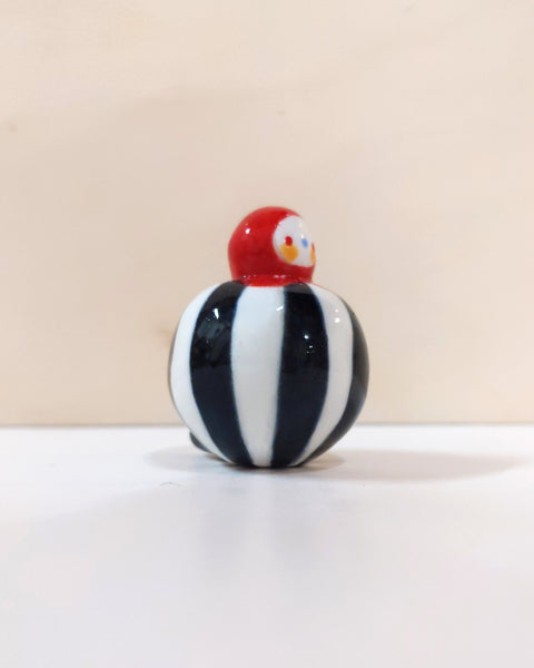 goatPIERROT Ceramic Art Toy [Birbauble BB23.033: Circus Stripe]