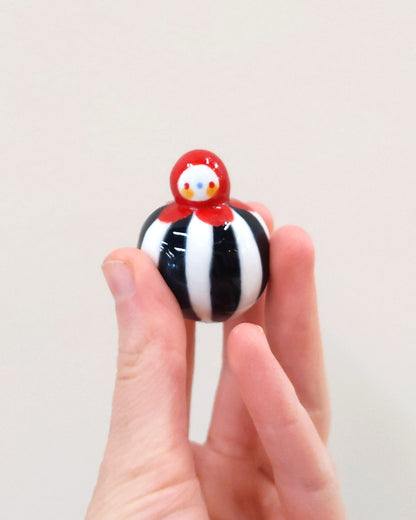 goatPIERROT Ceramic Art Toy [Birbauble BB23.033: Circus Stripe]