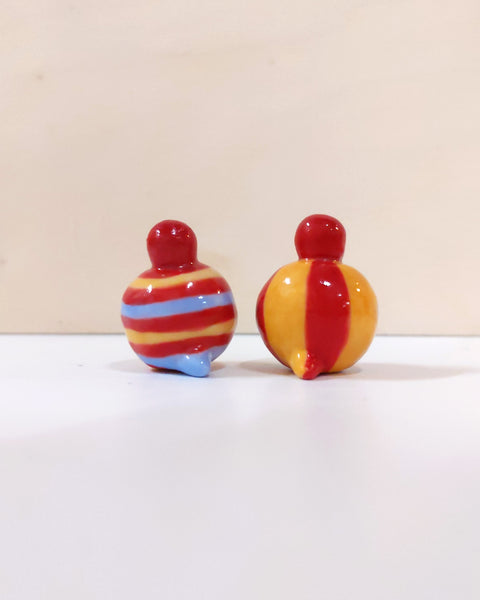 goatPIERROT Ceramic Art Toy [Birbauble BB23.035 + BB23.036, Mini Marble size,  Individually Listed]
