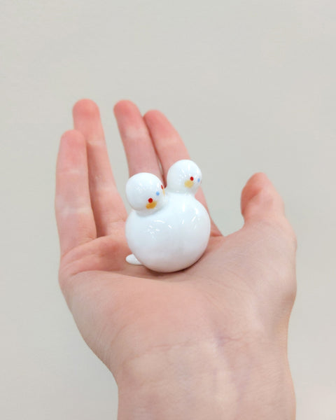 goatPIERROT Ceramic Art Toy [Birbauble BB23.037: Two-Headed Ghost/Abominable Birdman]
