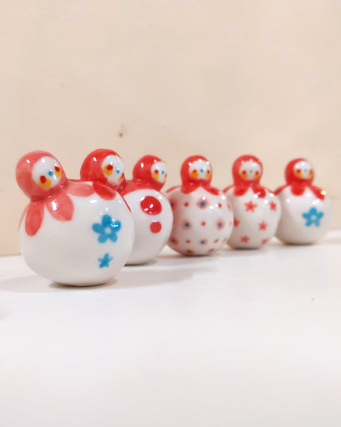 goatPIERROT Ceramic Art Toy [Birbauble BB23.051: Pink Flower Polka Dot]