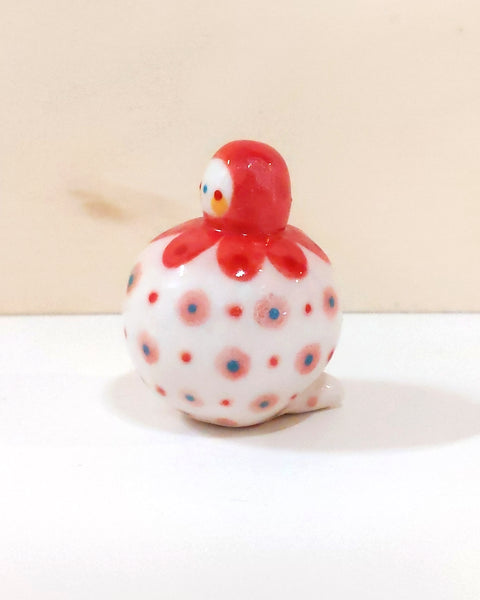 goatPIERROT Ceramic Art Toy [Birbauble BB23.051: Pink Flower Polka Dot]