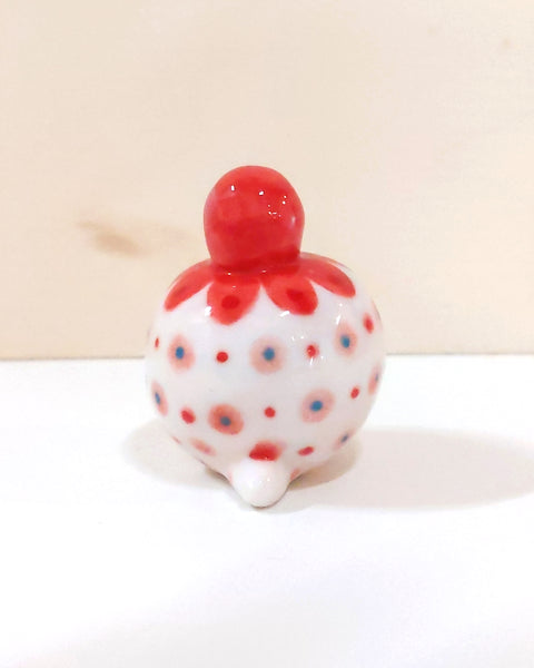 goatPIERROT Ceramic Art Toy [Birbauble BB23.051: Pink Flower Polka Dot]