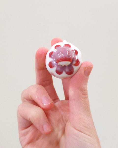 goatPIERROT Ceramic Art Toy [Birbauble BB23.054: Pink and Purple Flower]