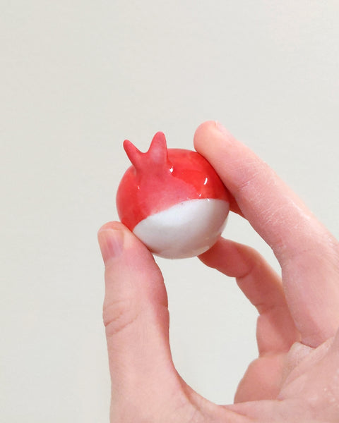goatPIERROT Ceramic Art Toy [Birbauble BB23.057: Two-Headed Classic in Clouded Grapefruit]