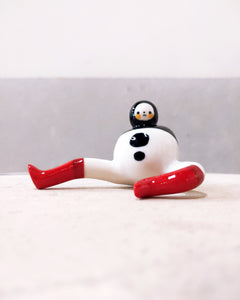 goatPIERROT Ceramic Art Toy [Tinybirdman 23.004: Big Red Boots, Large]