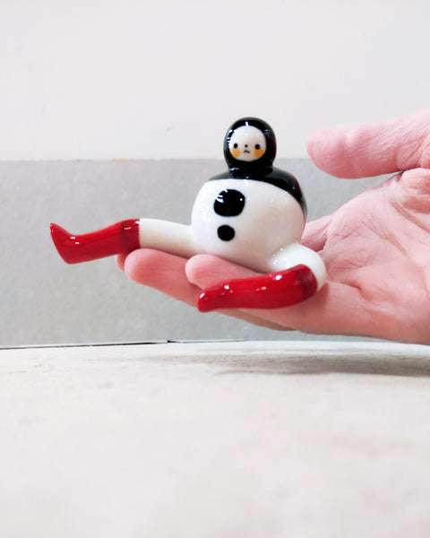 goatPIERROT Ceramic Art Toy [Tinybirdman 23.004: Big Red Boots, Large]