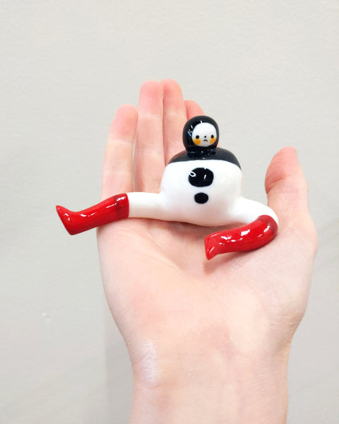 goatPIERROT Ceramic Art Toy [Tinybirdman 23.004: Big Red Boots, Large]