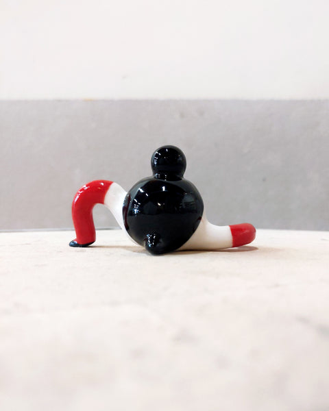 goatPIERROT Ceramic Art Toy [Tinybirdman 23.007: Red Socks, Black Slippers, Large]