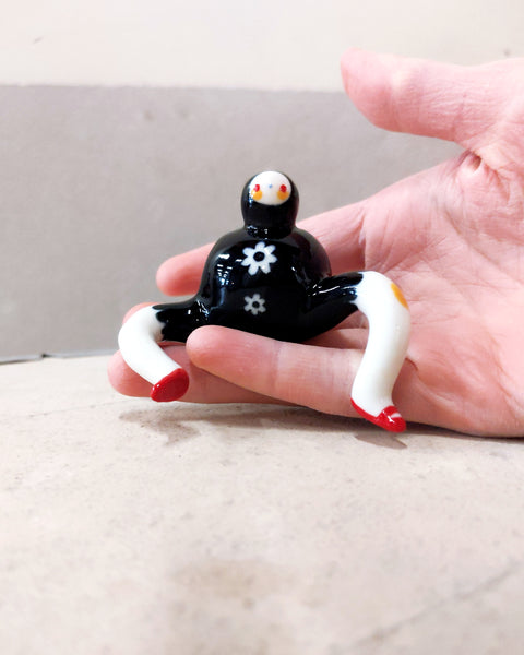 goatPIERROT Ceramic Art Toy [Tinybirdman 23.008: Lacey Daisy Jumper]