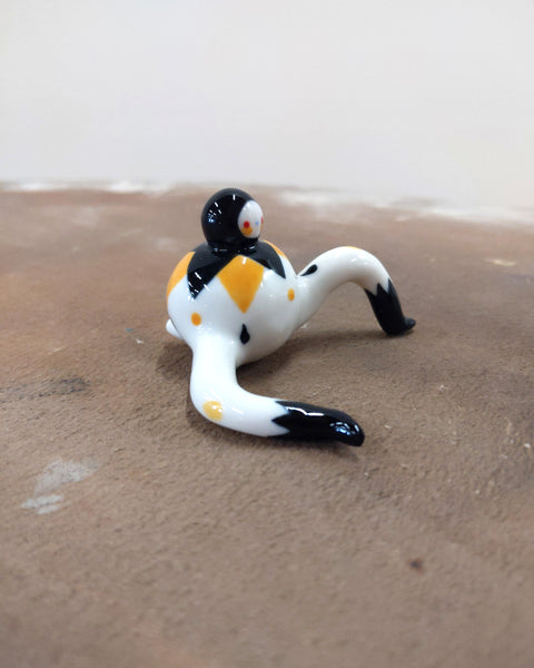goatPIERROT Ceramic Art Toy [Tinybirdman 23.010: Yellow Jester, Large]