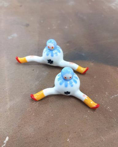 goatPIERROT Ceramic Art Toy [Tinybirdman 23.015 + 23.016: Blue Flower Lightnose, sold individually]