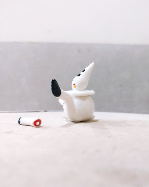 goatPIERROT Ceramic Art Toy [Tinybirdman 23.021: Injured Pierrot]