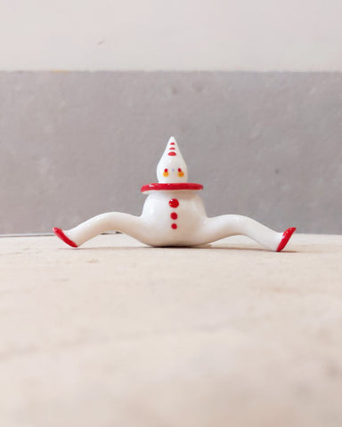 goatPIERROT Ceramic Art Toy [Tinybirdman 23.026: Red Pierrot with Trimmed Ruff]
