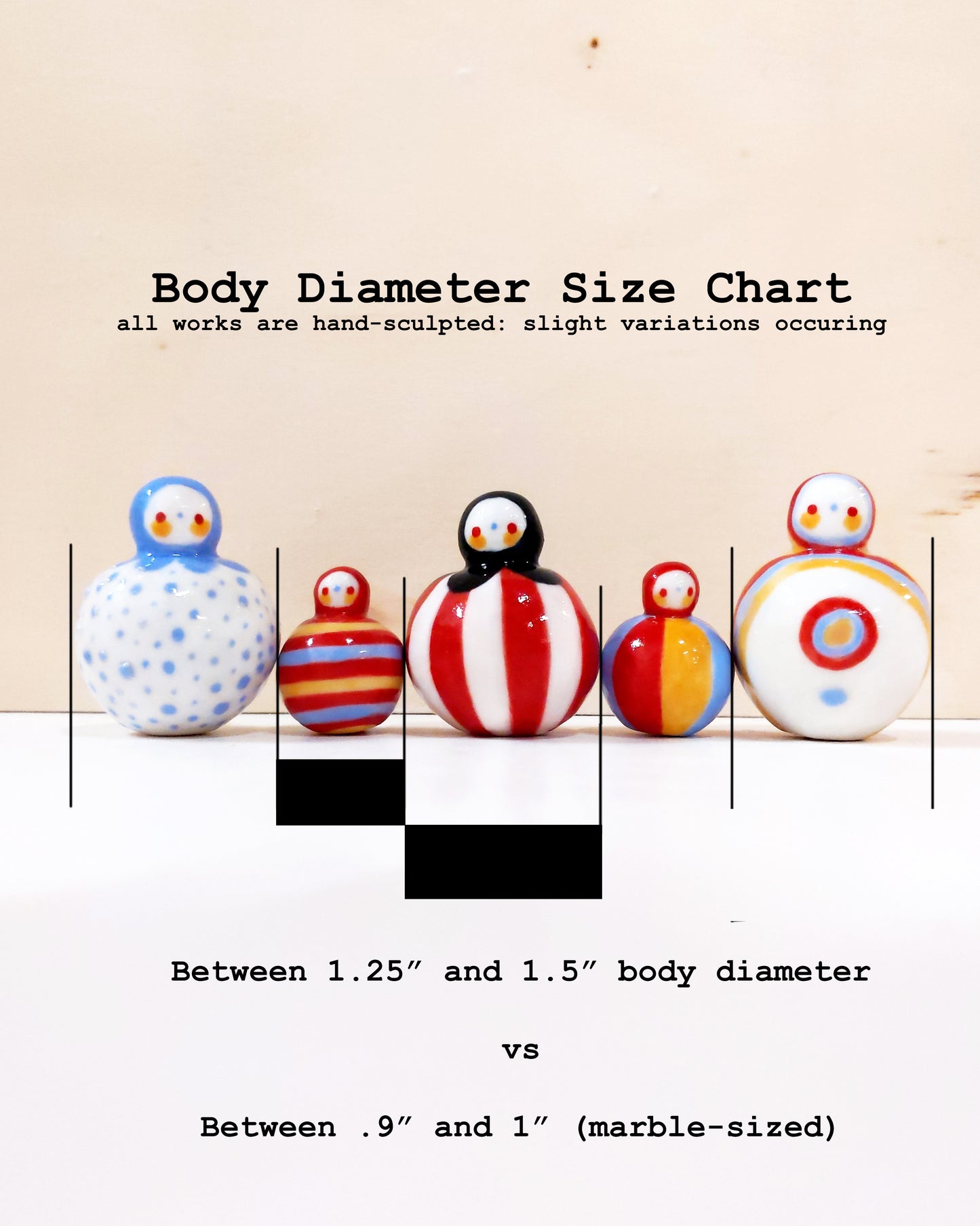 goatPIERROT Ceramic Art Toy Duo [Birbaubles BB23.031 + BB23032: Circus Stripe]