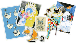 goatPIERROT Art Sticker Set #8 [Five Vinyl Stickers + Poem Postcard]