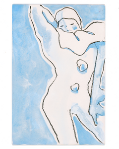 Drawing #79 Blue Dancing Pierrot [5 x 7.5 inches on Waxed Illustration Board]