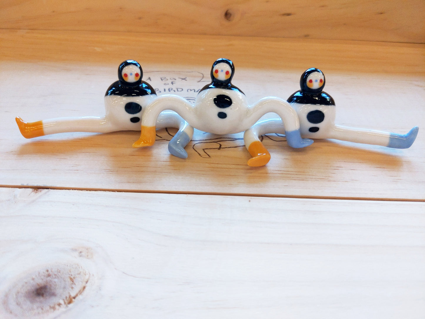 Tinybirdman Ceramic Art Toy Trio [22.050 + 22.051 + 22.052, Set of Three]