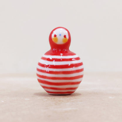 Birbauble Ceramic Art Toy [BB22.016: Red Stripes]