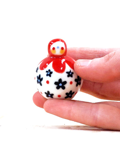 Birbauble Ceramic Art Toy [BB23.001: Matryoshka, 1.25" Body Diameter]