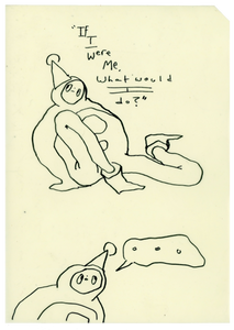 Drawing #29: "Tinybirdman - If I were Me" [Beeswaxed Midori A5 paper]