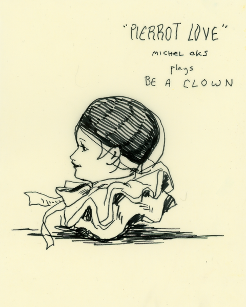 Drawing #93: "Pierrot Love Music Box Study #2" [Beeswaxed Midori A5 paper]