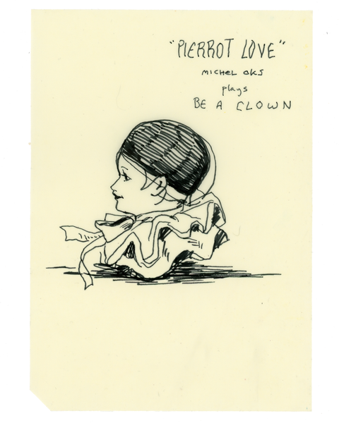 Drawing #93: "Pierrot Love Music Box Study #2" [Beeswaxed Midori A5 paper]