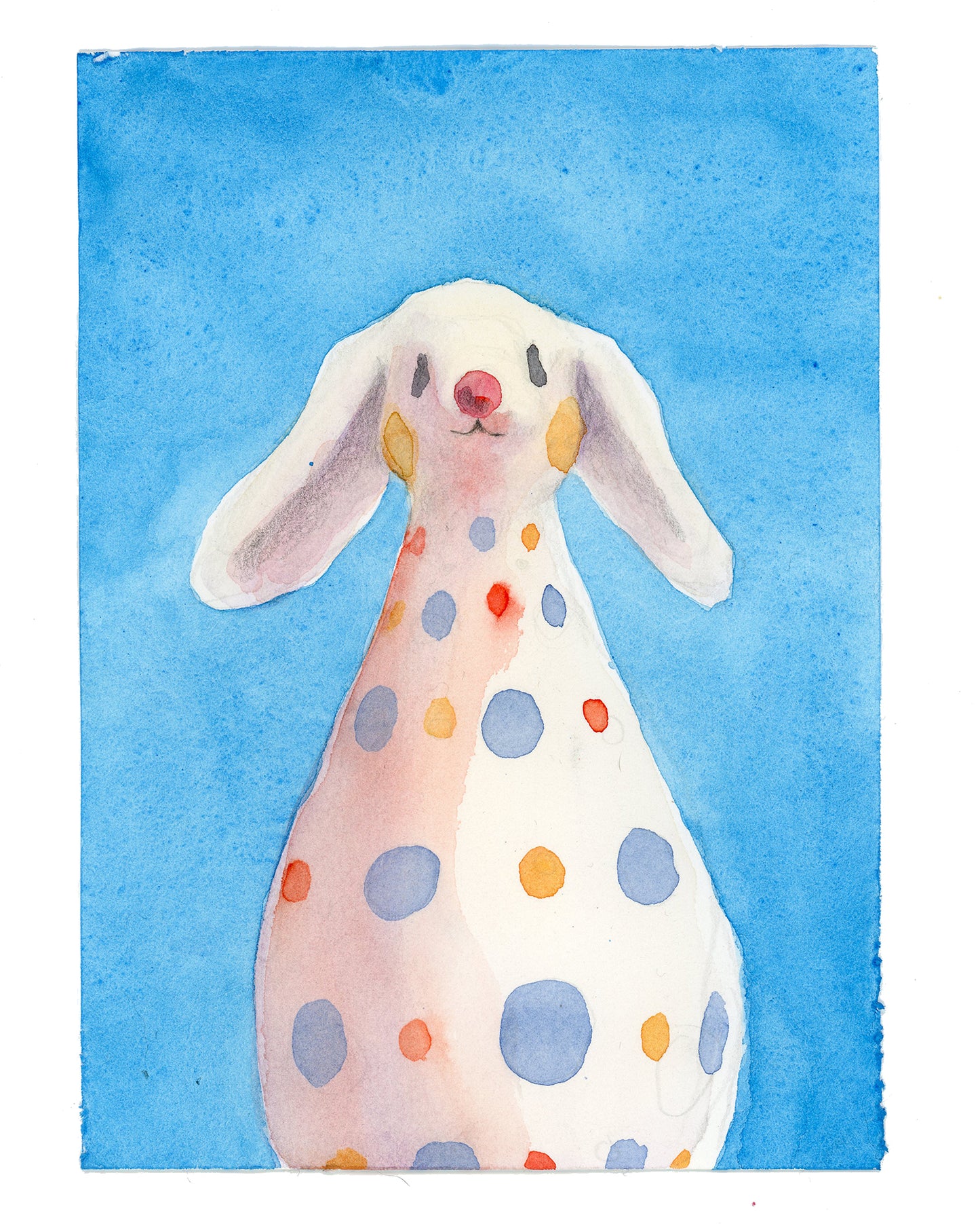 Watercolor #21: "Polka Bun #2" [5 x 7 inches]