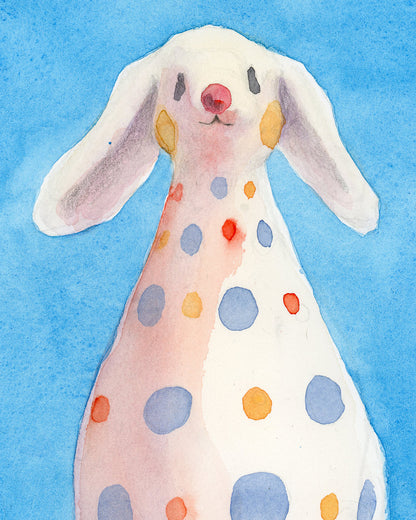 Watercolor #21: "Polka Bun #2" [5 x 7 inches]